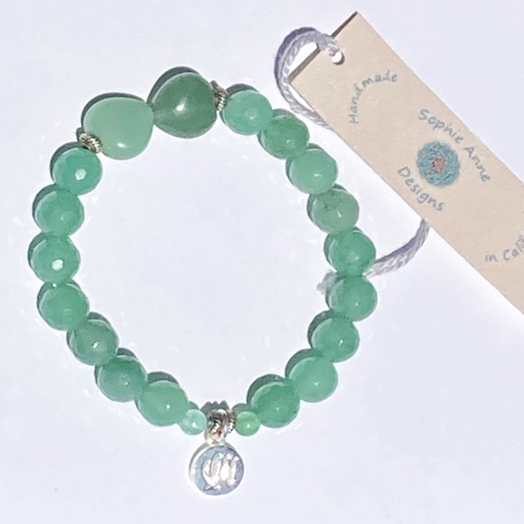 Aventurine Virgo ♍️ Heart Bracelet - Picture 2 of 9